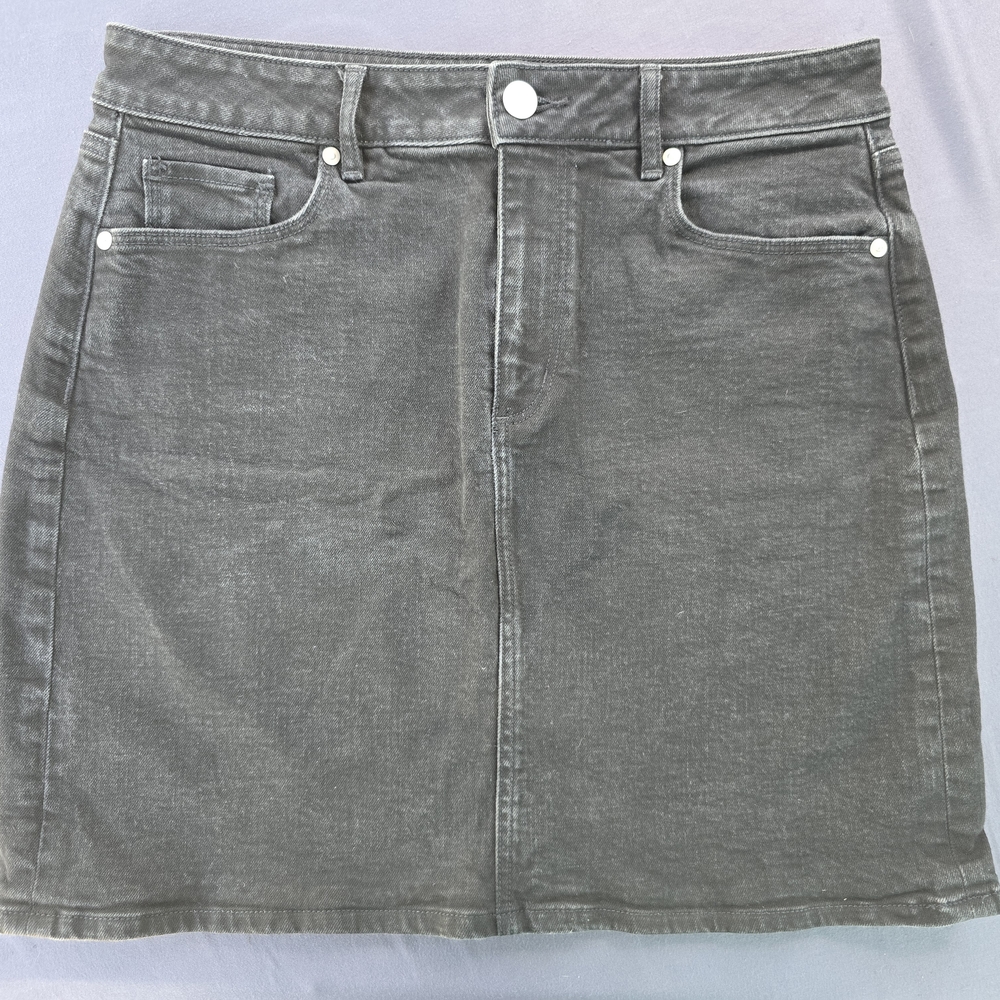 LOFT Charcoal Jean Mini Skirt A-43